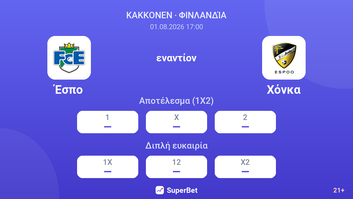 Έσπο - Χόνκα — αποδόσεις