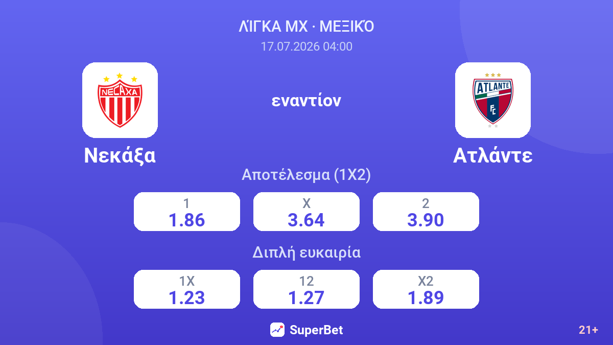 Νεκάξα - Ατλάντε — αποδόσεις