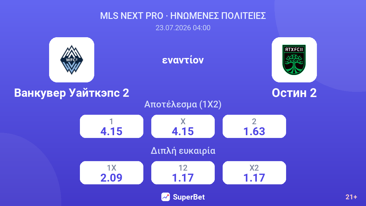 Βανκούβερ Γουάιτκαπς 2 - Όστιν 2 — αποδόσεις