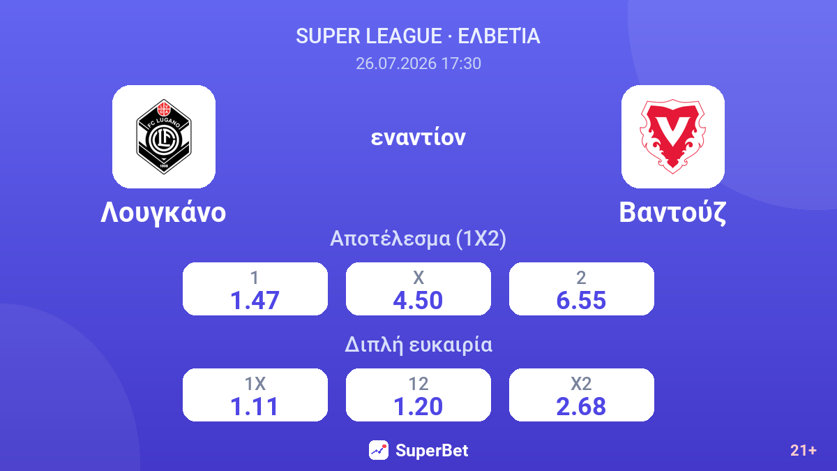 Λουγκάνο - Βαντούζ — αποδόσεις