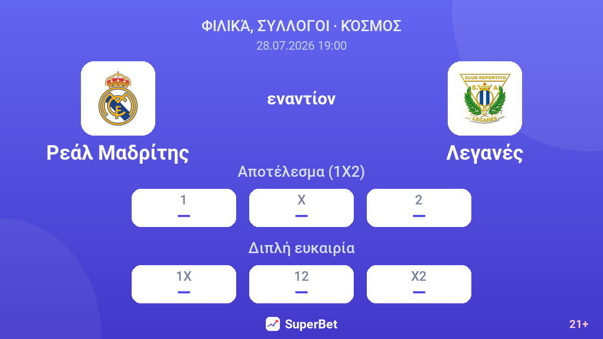 Ρεάλ Μαδρίτης - Λεγανές — αποδόσεις