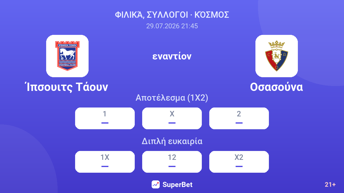 Ίπσουιτς Τάουν - Οσασούνα — αποδόσεις