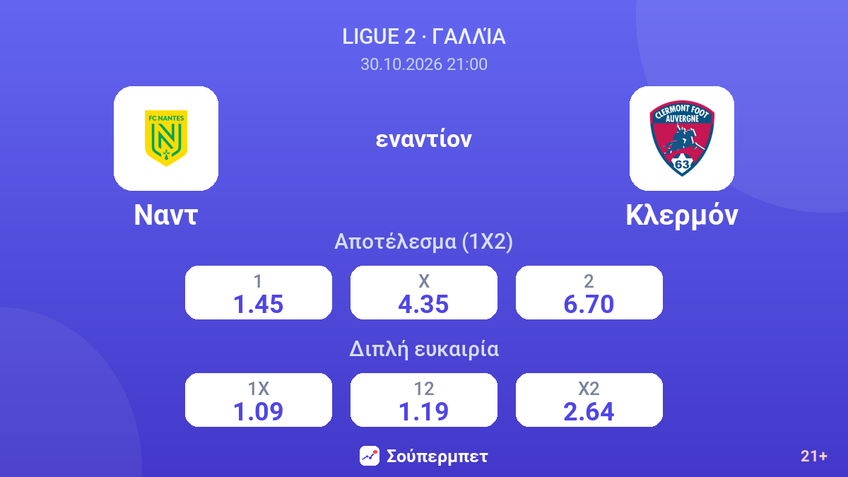 Ναντ - Κλερμόν — αποδόσεις