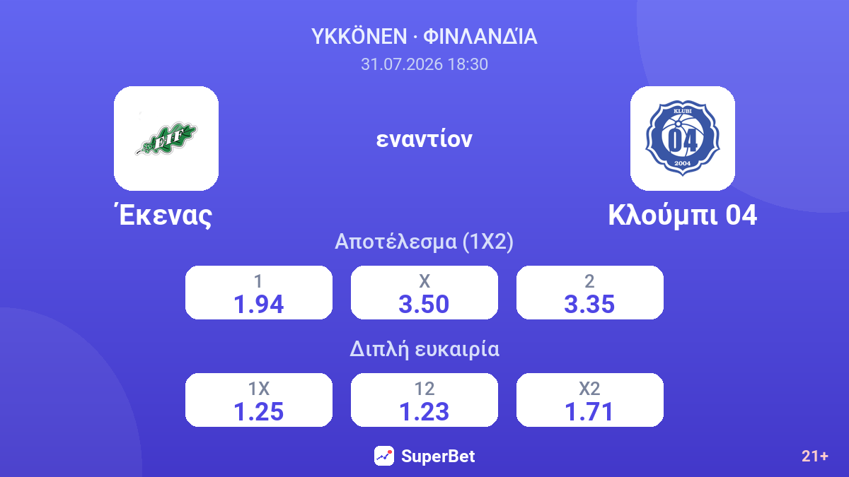 Έκενας - Κλούμπι 04 — αποδόσεις